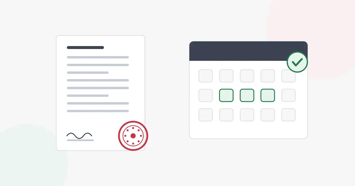 Certificado de ingresos sellado junto a un calendario que marca la ventana de días en que la institución lo acepta